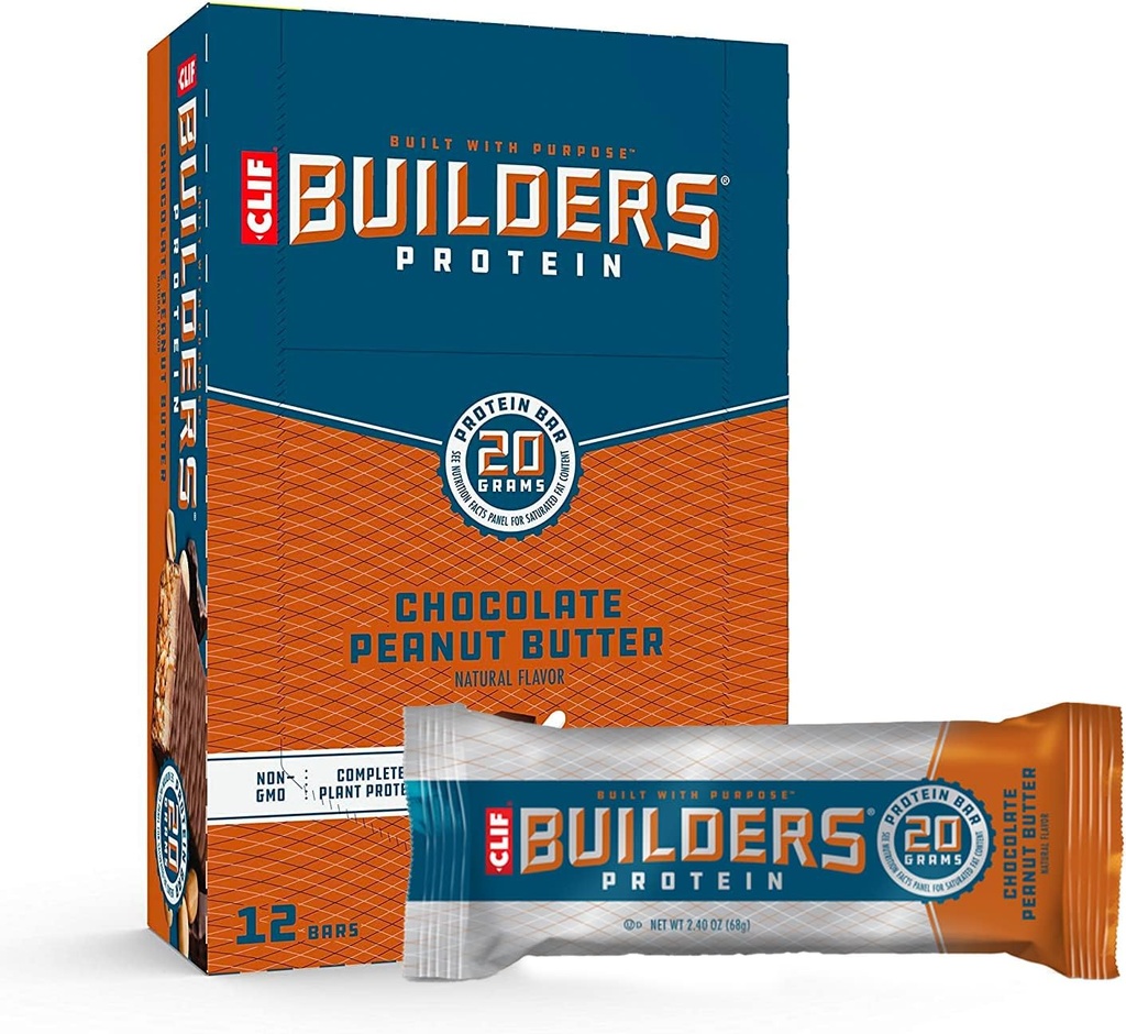 Clif Builder - Proteinbarer - Chokolade Peanut Butter Flavor - 20g Protein - Gluten Free (2.4 Ounce, 12 Greve)