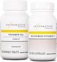 Integrativ terapi Bundle med buffered C-vitamin 1000 mg, 60 kapsler & D3-vitamin 125 mcg, 90 tyggetabletter - Buffered C-vitamin til antioxidant support * - D3-vitamin til support sundhed *