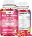 Magnesium Citrate Gummies for Kids - Great Tasting Kids Magnesium Calm Supplement Support Nerve & Bone Sundhed, Stærk Muskel for Kids Wellness, Vegan Strawberry Flavor Low- Sugar, 2 Packs- 60 Greve