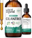 Wild & Organic Cilantro Drops - Detox Rengøring med flydende Cilantro Supplement - Coriander Leaf Extract Tinktur - Vegan, Sukker & Alkohol- Free - 2 fl oz