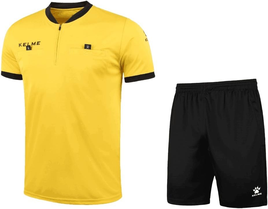 KELME Pro Soccer Dommer Jersey Uniform Short Sleeve - Inkluderer ref shirt og shorts