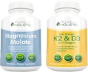 Rent holistisk Magnesium Malat 400mg + D3 125mcg K2 MK7 90mcg - 270 tabletter & 150 kapsler - Vegetarisk Bundle - Made in USA