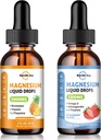 2 Pack Magnesium Liquid Drops Sugar- Free Ananas & Strawberry Flavor