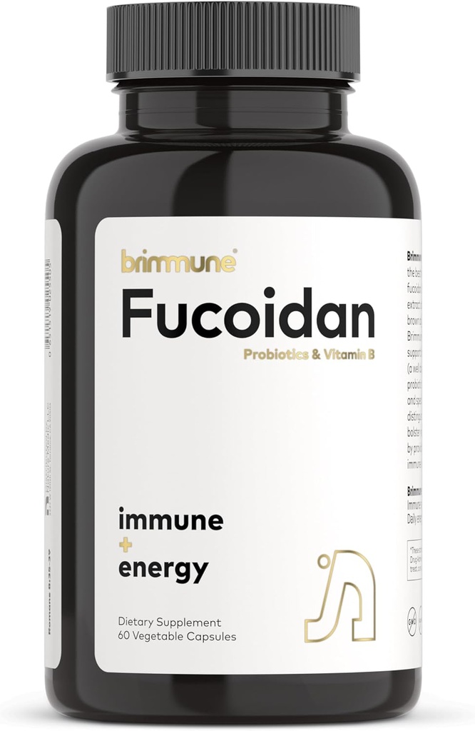 Certificeret økologisk Fucoidan 500 mg Pure Atlantic Patagonian, BB536 ® Probiotika, Fucoidan Specialists for Over 20 År, Immun + Energy, 60 Vegetabilske kapsler (1 flaske)