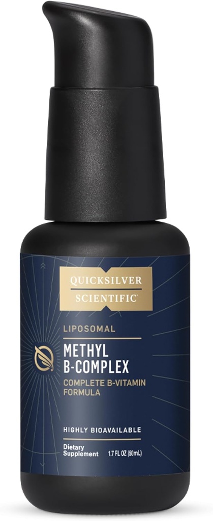 Quicksilver Scientific Methyl B Complex - Flydende Vitamin med Superior Liposomal Absorption of Vitamin B12, Folate, Vitamin B6, Riboflavin, Biotin, Pantothensyre, Vitamin B1, Niacin (50 ml)