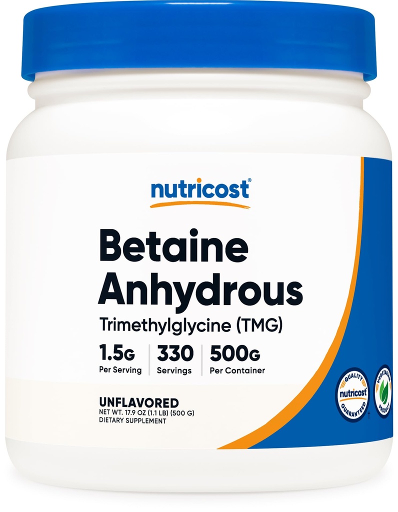 Nutricost Betaine Vandfri Trimethylglycin (TMG) Pulver 500 Grams