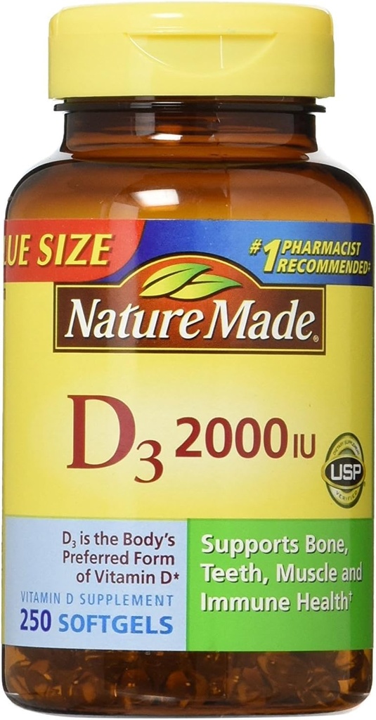 Nm Vit D 2000iu Størrelse 250ct Nature Made Vitamin D 2000iu 250ct