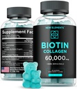 Biotin & Collagen Peptider Gummies - 50,000mcg Collagen + 10,000mcg Biotin Note 124; Hår, Hud & Nails Support til mænd & Kvinder