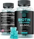 Biotin & Collagen Peptider Gummies - 50,000mcg Collagen + 10,000mcg Biotin Note 124; Hår, Hud & Nails Support til mænd & Kvinder