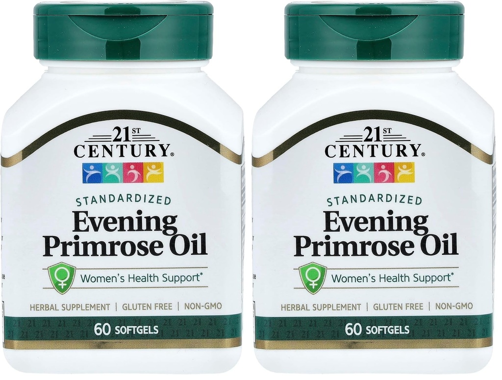 21. århundrede Aften Primrose Oil Softels, 60 Greve (pakke med 2)