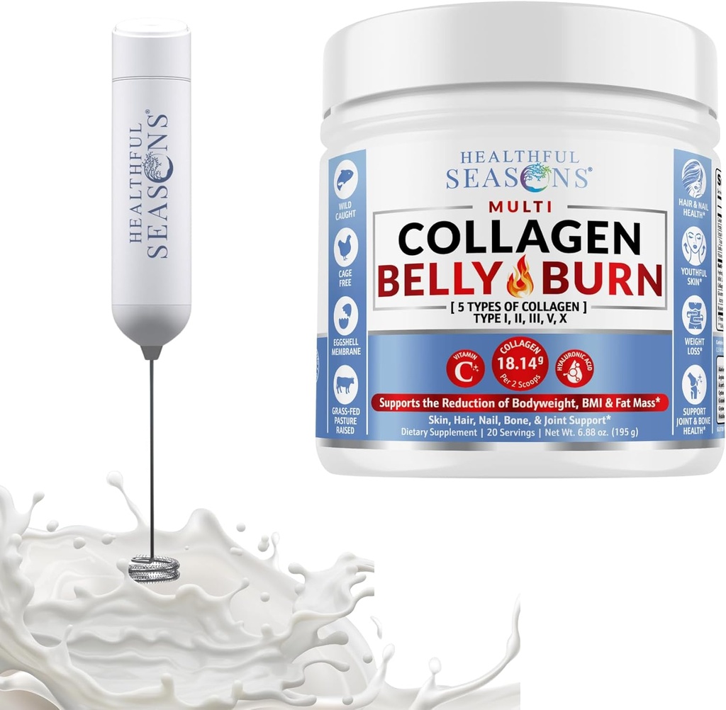 Healthful Seasons Collagen Belly Burn with WhiskFit Frother