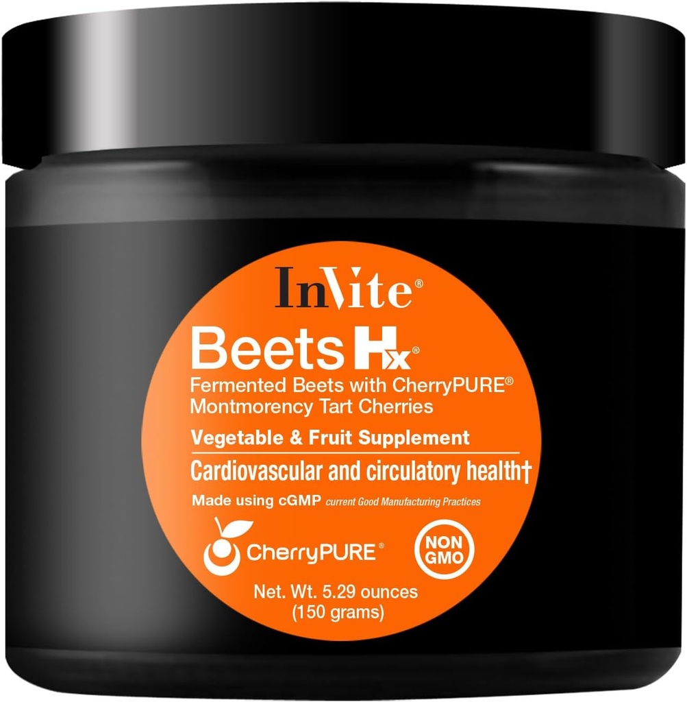 Invite Health Beets Hx ® - Frugt og grøntsager supplement, Superfood Powder - Indeholder rød Beet Root og Tart Cherry Skin - 30 Servering