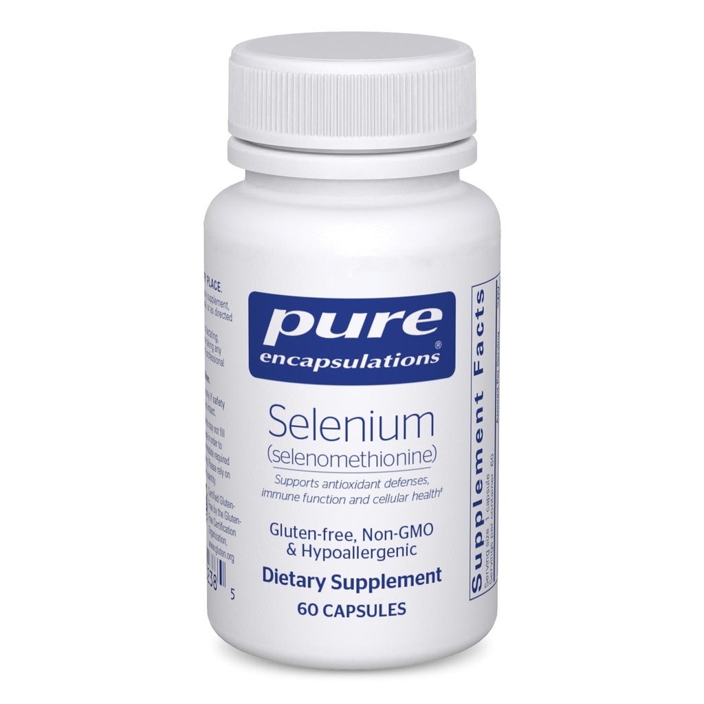 Ren indkapsling Selenium - 200 mcg - for sund cellulær funktion, immunsystem & antioxidant forsvar - Mineral supplement - Vegan & Gluten Free - 60 kapsler