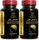 Brain Memory Support - Brain optimization Support, Organic Ginkgo biloba Supplements, Boosts Alertness + Supports Mental, Memory Enhancement - 2 Bottles 60 Capsules