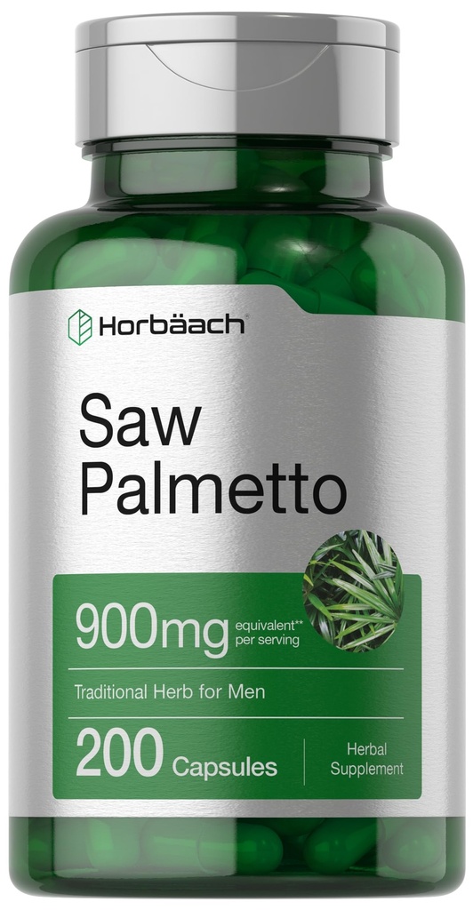 Horbaach Saw Palmetto Extract 124; 900mg Yep 124; 200 Kapsler; 124; Non- GMO og Gluten Free Formel 124; Traditional Herb Supplemented 124; fra Saw Palmetto Berries