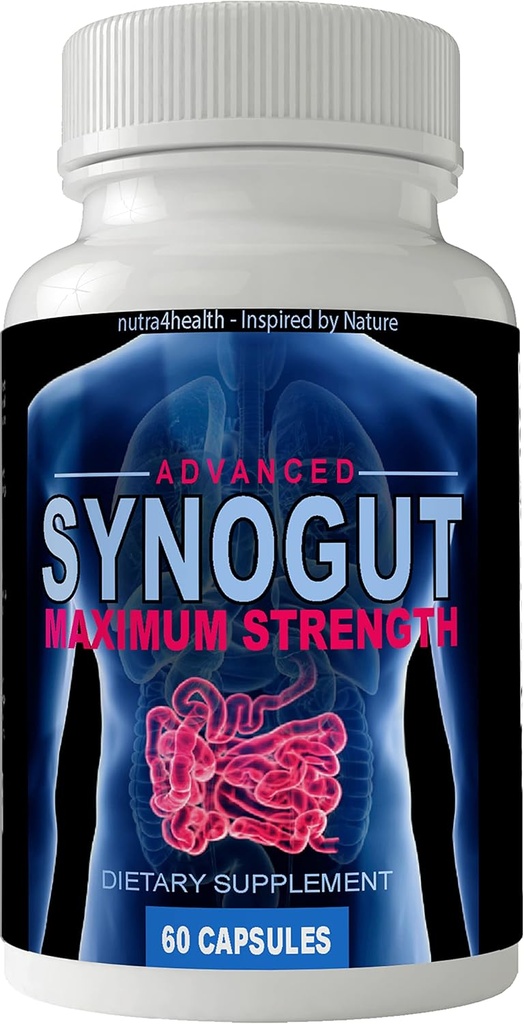 Synogut Advanced Maximum Strength Digestive Health and Metabolism Support Supplement Pills for Constipation