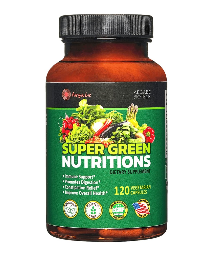 Frugt og grøntsager Supplement, 36 Frugt og grøntsager med 24 Essentielle Vitamin, Mineraler & Trace elementer, Høj i fibre til fordøjelse & Forstoppelse Relief, Daglig ernæringsstøtte, 120 Kapsler