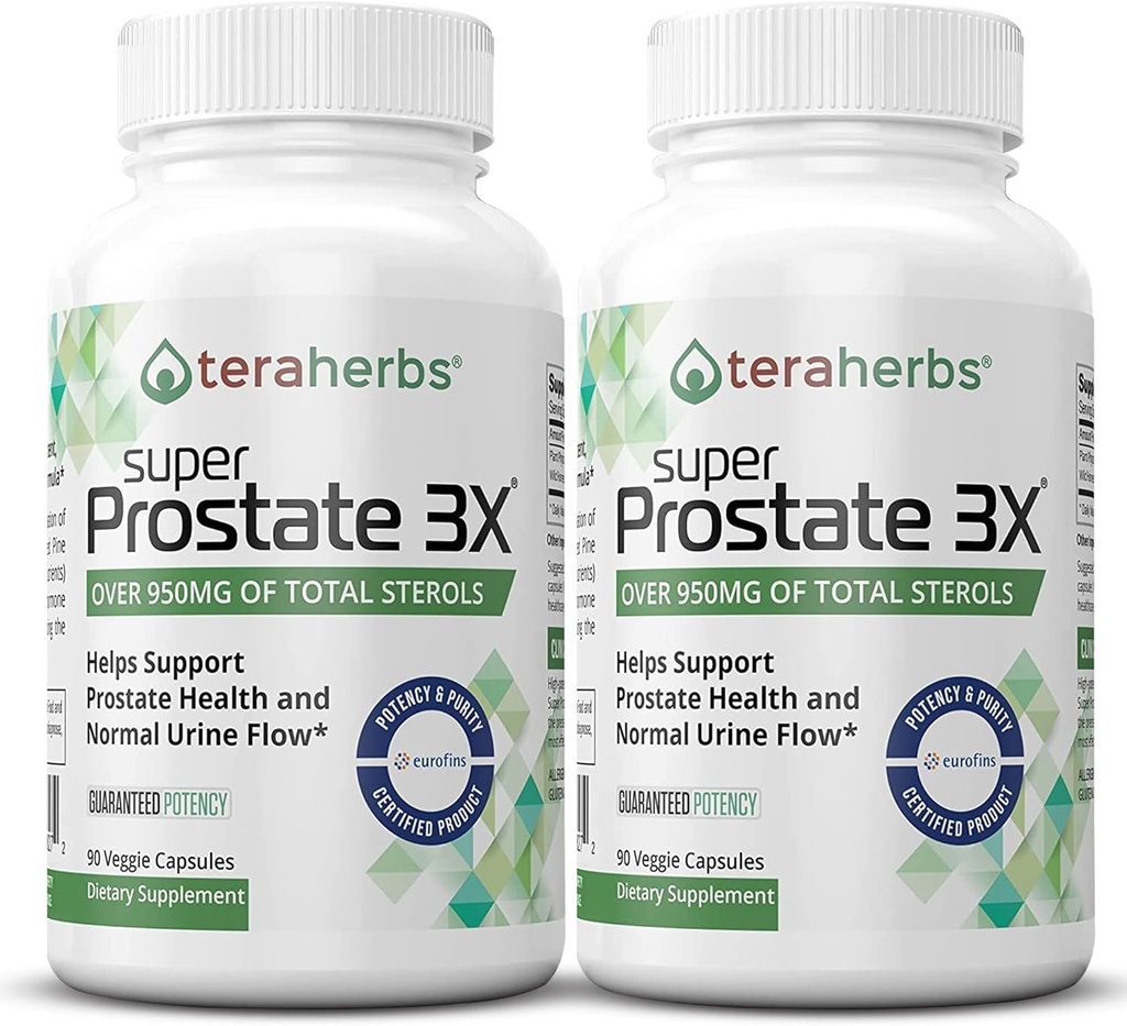 Tera urter Super Prostata 3X - Break Control, Hormone Balance & Support for Forstørret Prostata & Hyppig Vandladning - Prostata Kosttilskud til mænd w / Beta sitosterol ikke Saw Palmetto (2 Pack)
