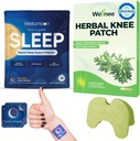 Wellnee & Wellamoon Wellness Pack: Herbal Knee Comfort Patches (10 Greve) & Natural Sleep Support Patches (28 Greve) - Joint & Muscle Comfort med Plant- Based Sleep Aid