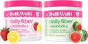 Belli Welli Daily Fiber Supplement Bundle - Strawberry Lemonade & Watermelon - Collagen, Probiotika & Electrolytes for Balanced Wellness - Forfriskende flavors, 32 Servering i alt