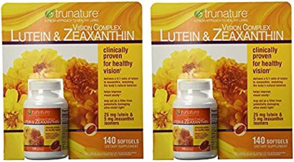 Trunature Vision Complex Lutein og Zeaxanthin Supplement, 140 Tæl (2 pakker)