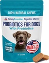 Tummy Essentials Probiotiske Chews for Hunde, Understøtter Gut Sundhed for Hunde og Firm Stools, Hjælper Eliminere fordøjelsesfunktion, Hundeprobiotika Lavet i USA, 30 Chews
