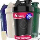 4 PACK, 20 oz Shaker Flasker med Wire Whisks til Protein Mixes 124; Blakproof Blender Shaker Flaske Pack 124; BPA- Free & Opvaskemaskine Safe Mear 124; Shaker Flaske Mear 124; Shaker Cups til shakes Flaske Pack