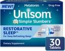 Unisom Simple Slumbers Restorative Sleep Tablets 30- Count, Melatonin 3 mg