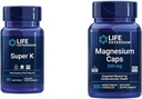 Life Extension Super K Vitamin K1, K2 MK- 7, MK-4, C-vitamin og Magnesiumkapsler 500mg, Heart, Bone, Arterial Health