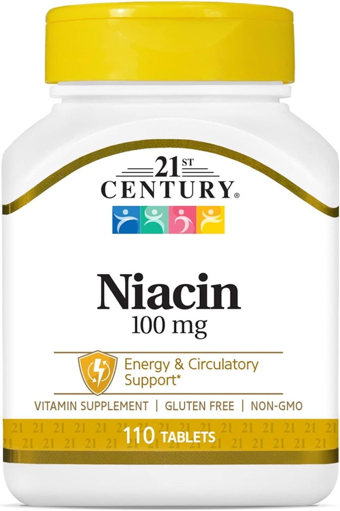 21. Century Niacin Tablets, 100 mg, 110 Count