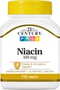 21. Century Niacin Tablets, 100 mg, 110 Count