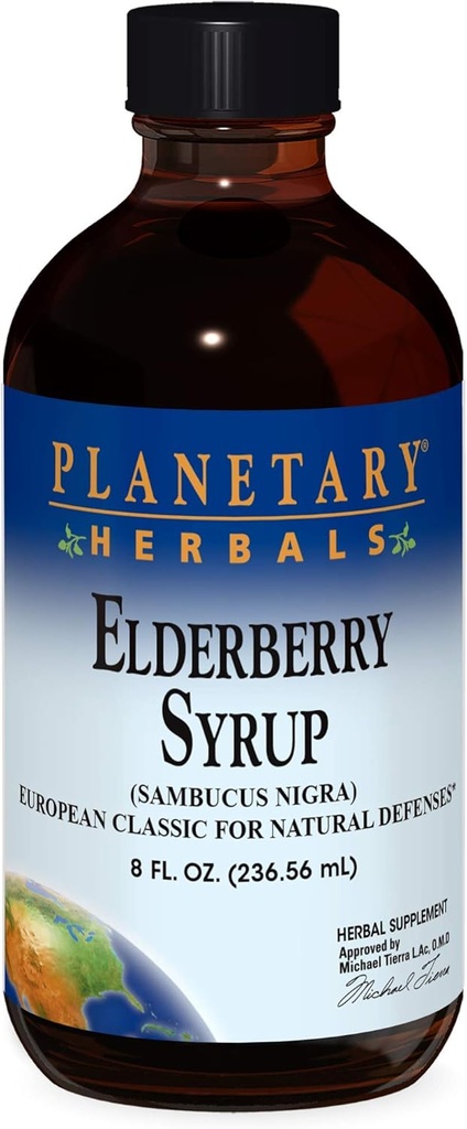 Planetariske Herbals Elderberry Syrup, 8 fl oz (236,56 ml) Glas