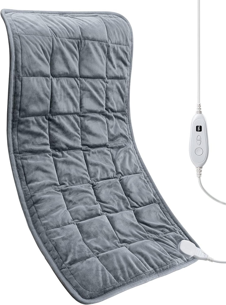 Vægtet varmeledning Pad 17 "x 33" XXXL Elektrisk varmeledning til rygsmertelindring, 5LBS med 6 varmeindstillinger 2H Auto- Off varmeledning til skulder arme ben kramper Afvaskelig