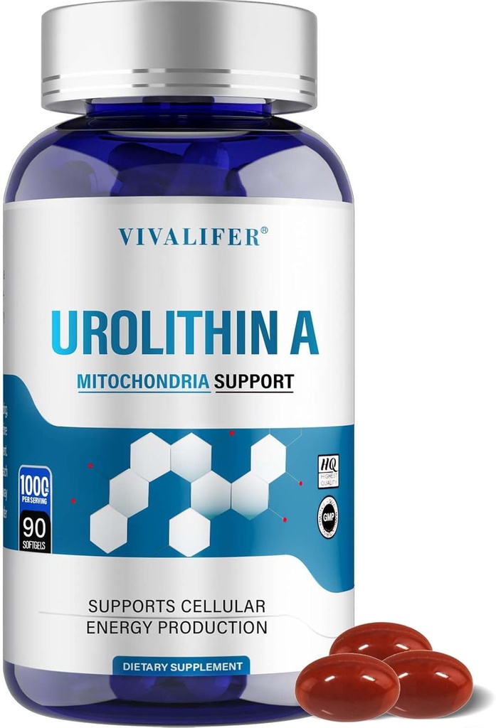 1000 MG Urolithin A Supplement, 90 Softgel Kraftige antioxidanter til sund aldring og forbedret Mitokondriel Support, Cell Repair
