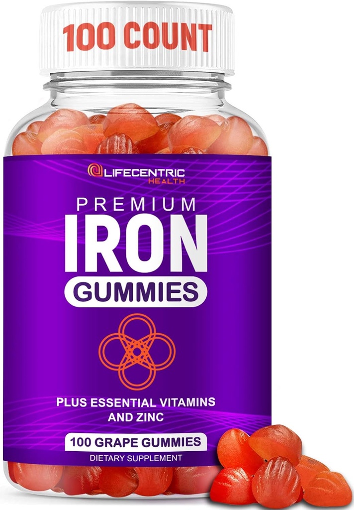 LifeCentricHealth Iron Gummies for adult & Kids against 124; Biotin Zink Vitamin B Folinsyre Gummies