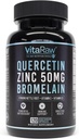 Quercetin med bromelain 500mg kapsler, understøtter immunrespons, fælles comfort, & Samlet wellness - vitamin C, zink 50mg, & vitamin D3 5000 IE - immunforsvar piller