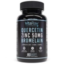 Quercetin med bromelain 500mg kapsler, understøtter immunrespons, fælles comfort, & Samlet wellness - vitamin C, zink 50mg, & vitamin D3 5000 IE - immunforsvar piller