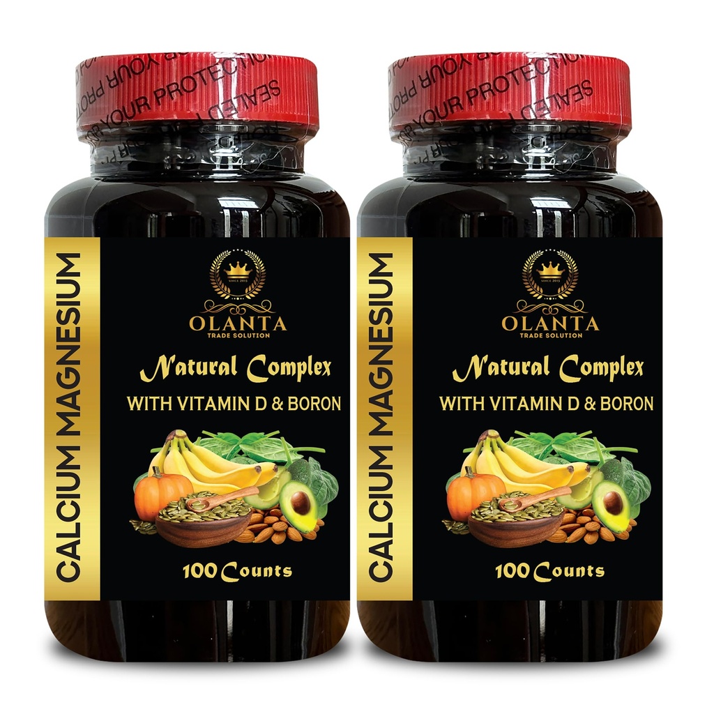 Calcium Magnesium Complex - Calcium Magnesium & Boron, Muskel & Immunforsvar Nerver, Multi Minerals Blend, Vitamin D3 til ben, Mangan Citrate, Minerals til ben Support - 2 flasker 240 kapsler