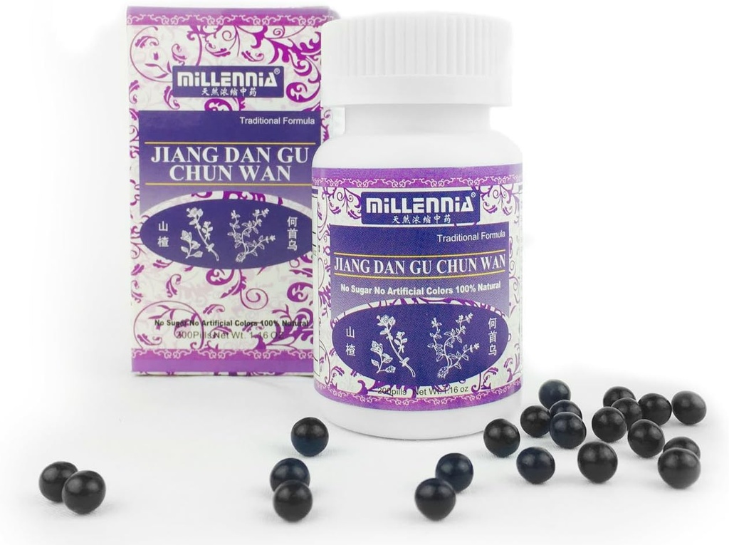 Millnia Herbal supplement piller til normal cholesterol - Jiang Dan Gu Chun Wan - 12 flaske pakke (200 piller / flaske)
