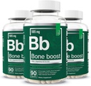 Væsentlige elementer Bone Boost sundhed supplement - Knoglestøtte og Calcium supplement med vitamin D 3, K2, Cissus Quadrangularis for ben styrke - 270 kapsler (90 dages forsyning) (3- Pack)