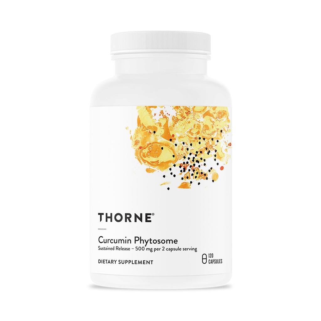 THORNE - Curcumin Phytosome 500 mg (Meriva) - Vedvarende frigivelse, Klinisk Studerede - Understøtter sund inflation respons i Joints, Muskler, GI Tract, lever, hjerne og nerver * - 60 Servering