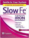 Slow Fe Slow Release Iron Supplement - 30 tabletter, pakning med 4 stk.