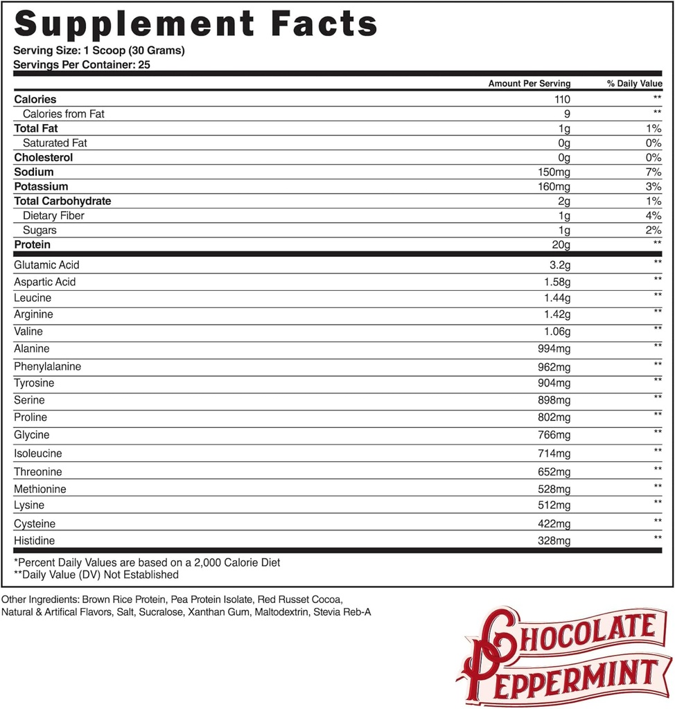 Ståltilskud Veg- PRO-124; Vegan Protein Powder, Chokolade Pebermynte Б124; 25 Servering (1.65lbs) Б124; Protein Powder with BCAA Amino Acid Б124; Gluten Free Б124; Non Dairy Б124; Law Carb Formel