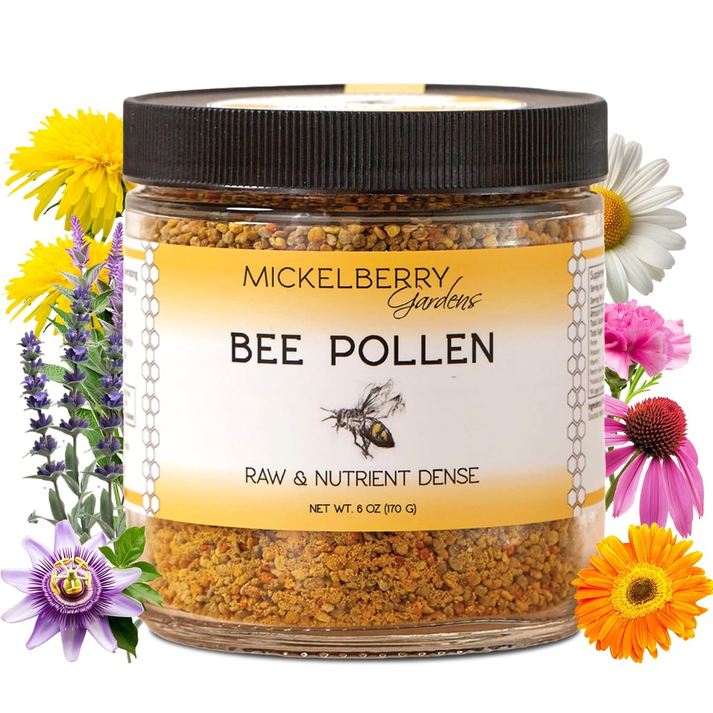 Mickelberry Gardens Bee Pollen Granules - 100% Rå, Pure Superfood pakket med protein, vitaminer, mineraler & antioxidanter - 6 Oz