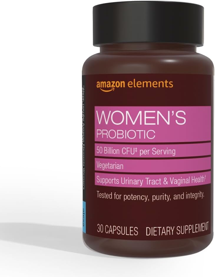 Elements One Daily Women 's Probiotic, Support Urinary Tract og Vaginal Health, 50 Millioner CFU (7 stammer), Lactobaccilus og Bifidobacteria blanding, 30 Kapsler