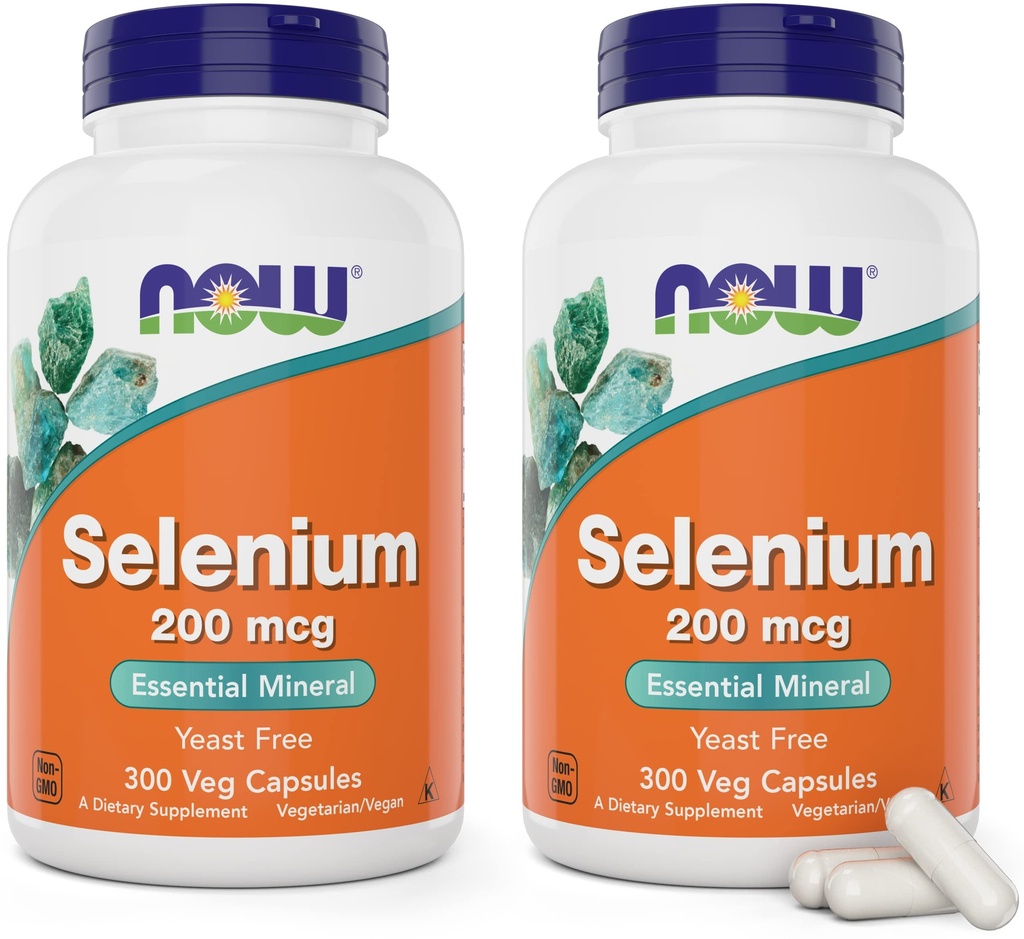 Nu Selenium 200mcg kapsler, 300 Greve (pakke af 2) - L Selenomethionin Mineral supplement for kvinder & mænd - Veg Caps, non-GMO, Vegansk Friendly, Yeast- Free