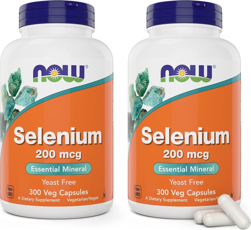 Nu Selenium 200mcg kapsler, 300 Greve (pakke af 2) - L Selenomethionin Mineral supplement for kvinder & mænd - Veg Caps, non-GMO, Vegansk Friendly, Yeast- Free