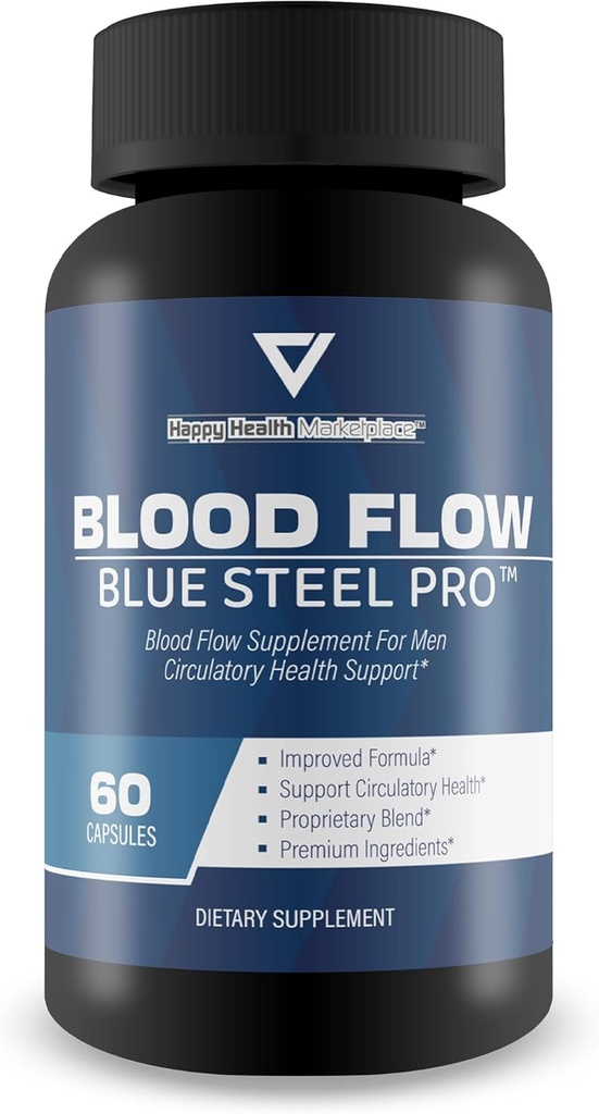 Blood Flow Blue Steel Pro - vores bedste blod Flow Kapsler - Sund blodgennemstrømning supplement Powder Kapsler - Hele kroppen Blood Flow Support - blodcirkulation Kosttilskud til mænd Cirkulation Support