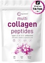 Micro Ingredients Multi Collagen Peptides Powder, 2lb | Type I, II, III, V, X + Biotin, Vitamin C & Hyaluronic Acid | Unflavored | Supports Hair, Skin & Joint Health | Keto, Non-GMO