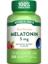 Nature 's Truth Melatonin 5mg Fast Dissoll Tablets against 124; 200 Greve # 124; Natural Berry Flavor # 124; Vegan, Non- GMO & Gluten Free Supplement